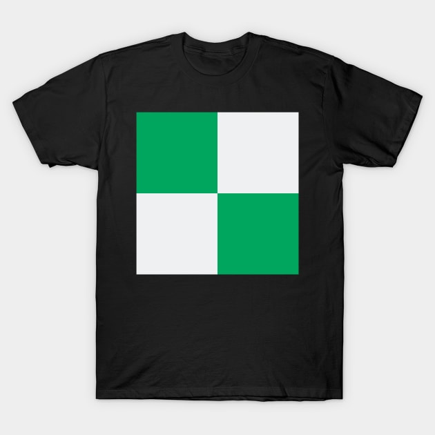 Glasgow Celtic Green and White Checkered Fan Flag T-Shirt by Culture-Factory